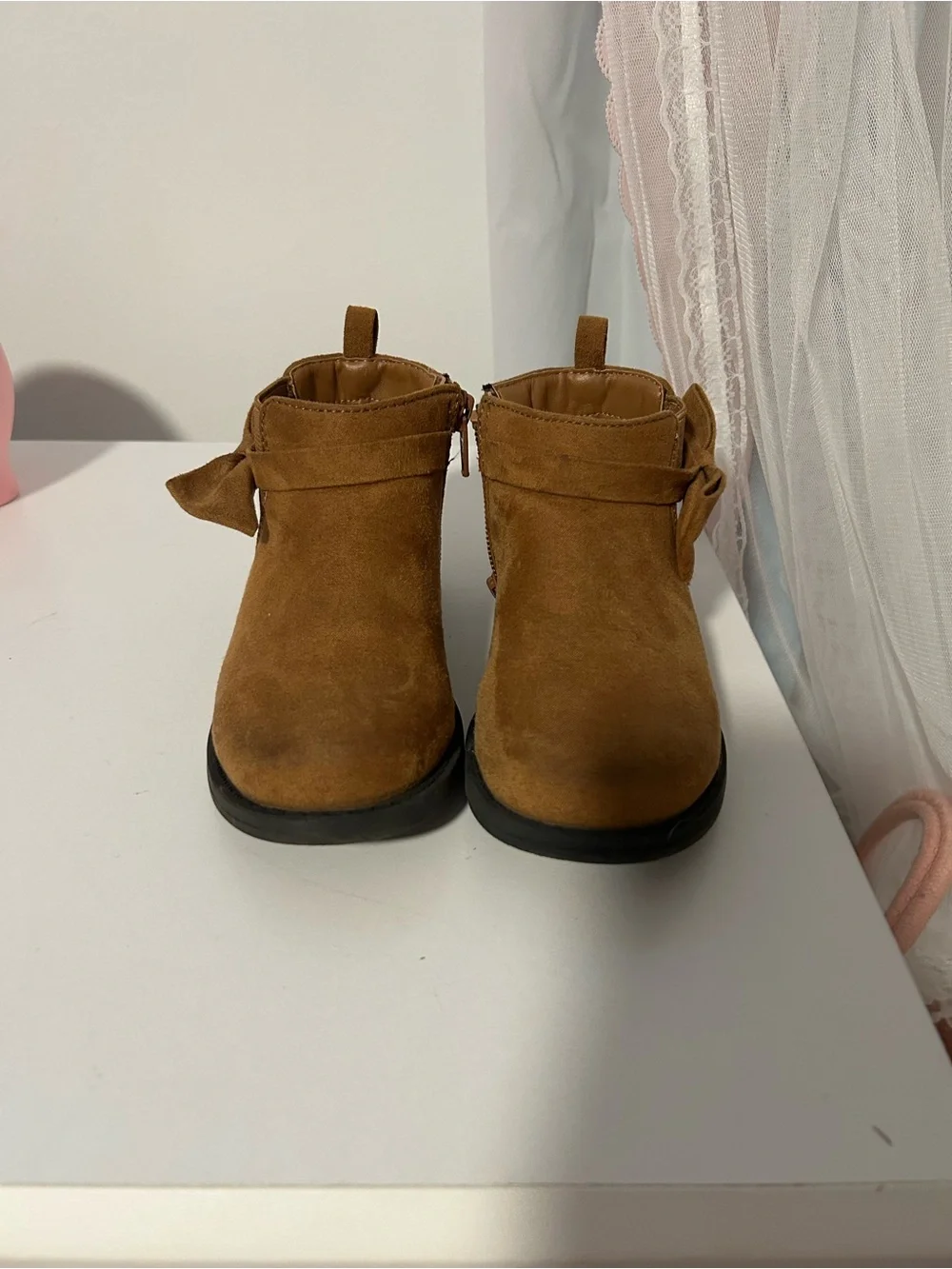 Gap Kids Tan Suede Bow Ankle Boots